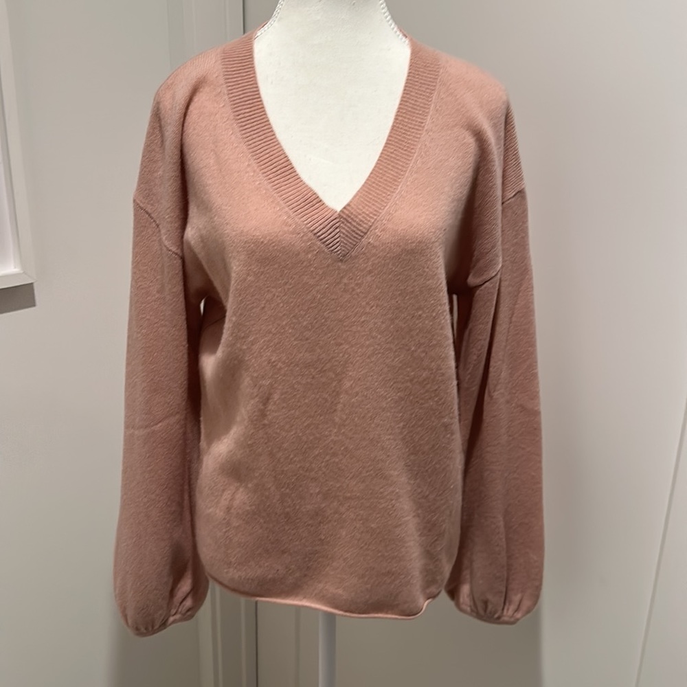 Naked cashmere sweater, wide sleeves, blush pink, small